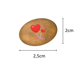 Oblázek malý - 2,5x2cm - květ srdce
