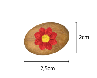 Oblázek malý - 2,5x2cm - květ