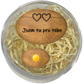 Sada oblázků - "Jsem tu pro tebe" + sluníčko v dárkovém balení