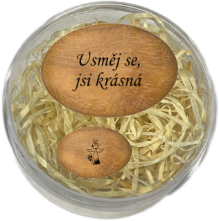 Sada oblázků - "Usměj se, jsi krásna" + andílek v dárkovém balení