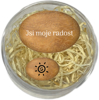 Sada oblázků - "Jsi moje radost" + sluníčko ČB v dárkovém balení