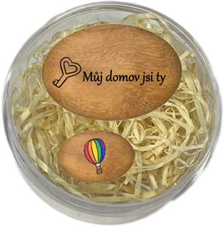 Sada oblázků - "Můj domov jsi ty" + létající balón v dárkovém balení