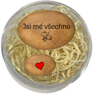 Sada oblázků - "Jsi mé všechno" + srdce v dárkovém balení