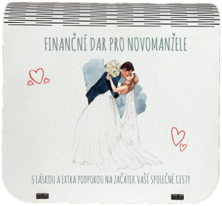 Dárková krabička na bankovky v injekcích - "Finanční dar pro novomanžele"