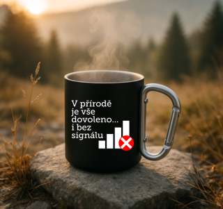 Plechový hrnek s karabinou