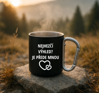 Plechový hrnek s karabinou