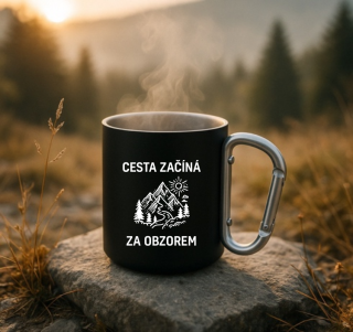 Plechový hrnek s karabinou