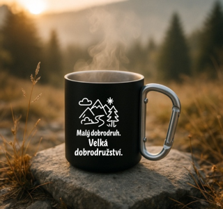 Plechový hrnek s karabinou