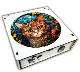 puzzle dřevěné kočka