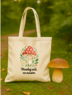 Plátěná taška s potiskem - muchomůrka