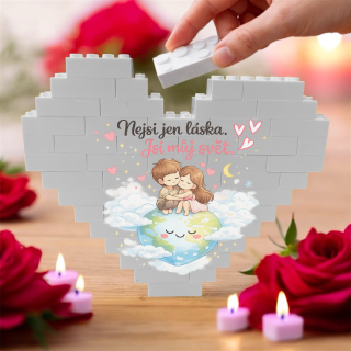 Srdce se vzkazem –Nejsi jen láska. Jsi můj svět.