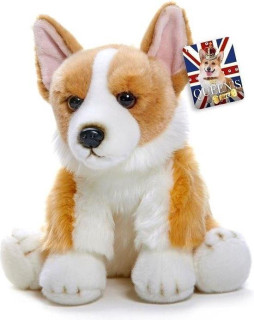 Plyš pes corgi šedobílý 30cm