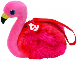 Kabelka plyšová do ruky TY očka Plameňák