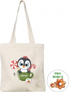 Set taška tučňák a 2 odznáčky "Pro borce"